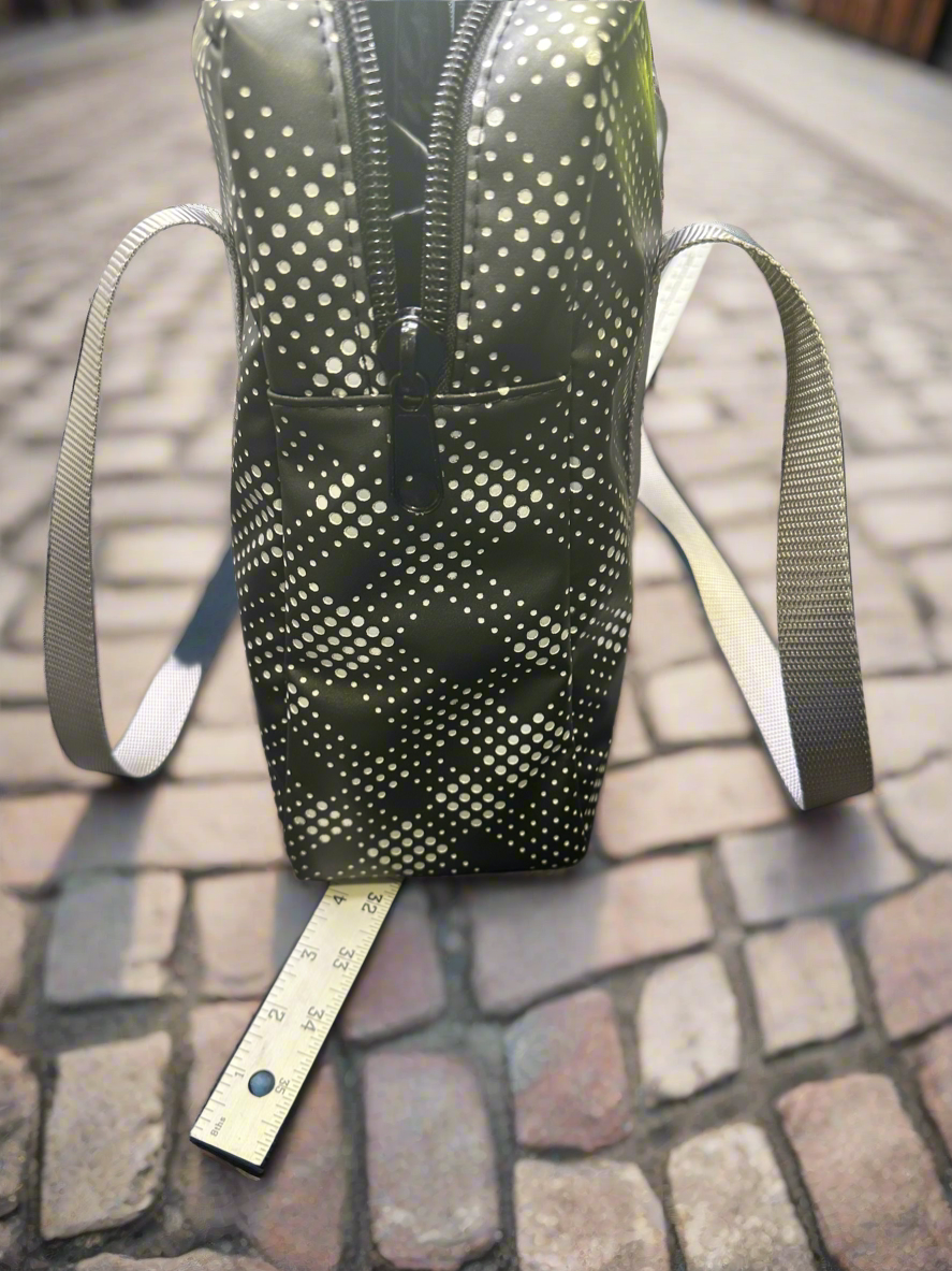 Modern Geometric Tote – Made in USA Gray Straps