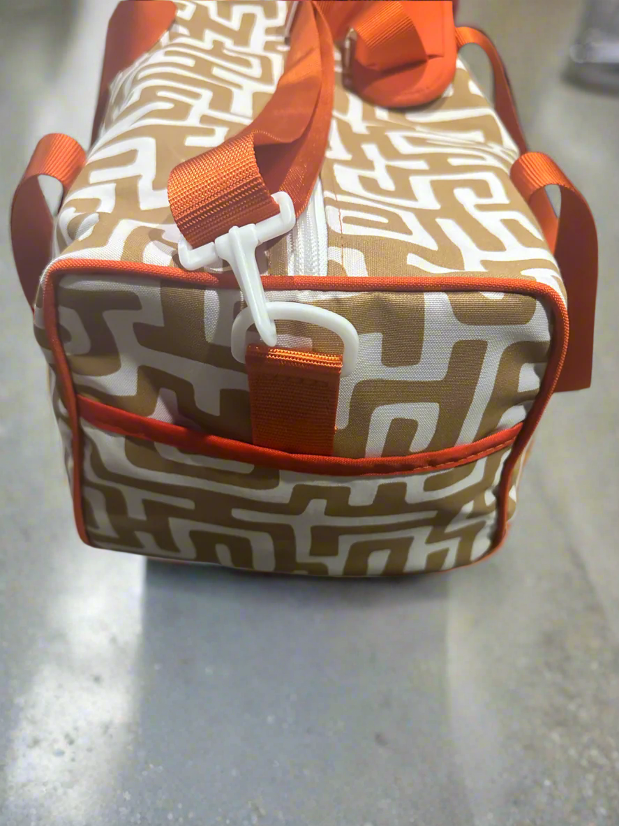 Gym & Travel Duffle Bag Orange/Geometric