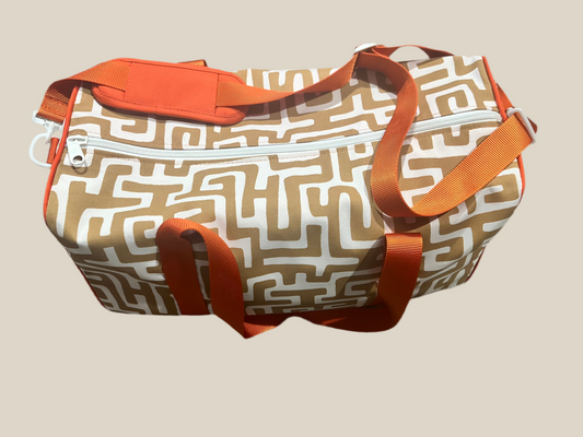 Gym & Travel Duffle Bag Orange/Geometric