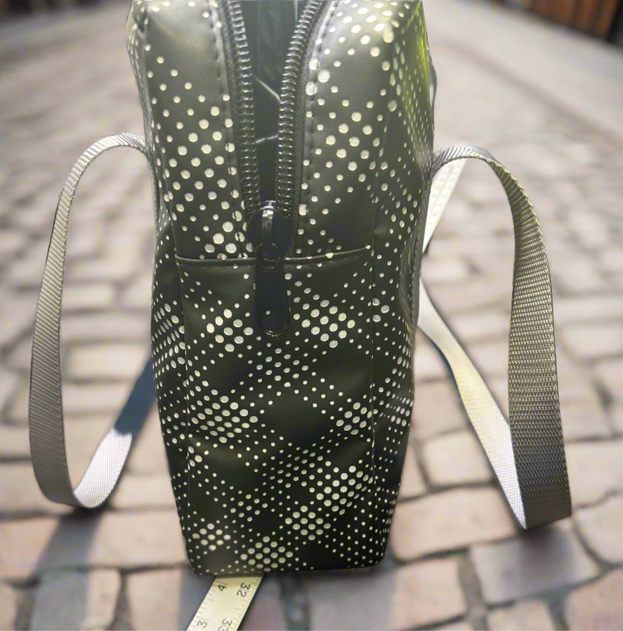 Modern Geometric Tote – Made in USA Gray Straps