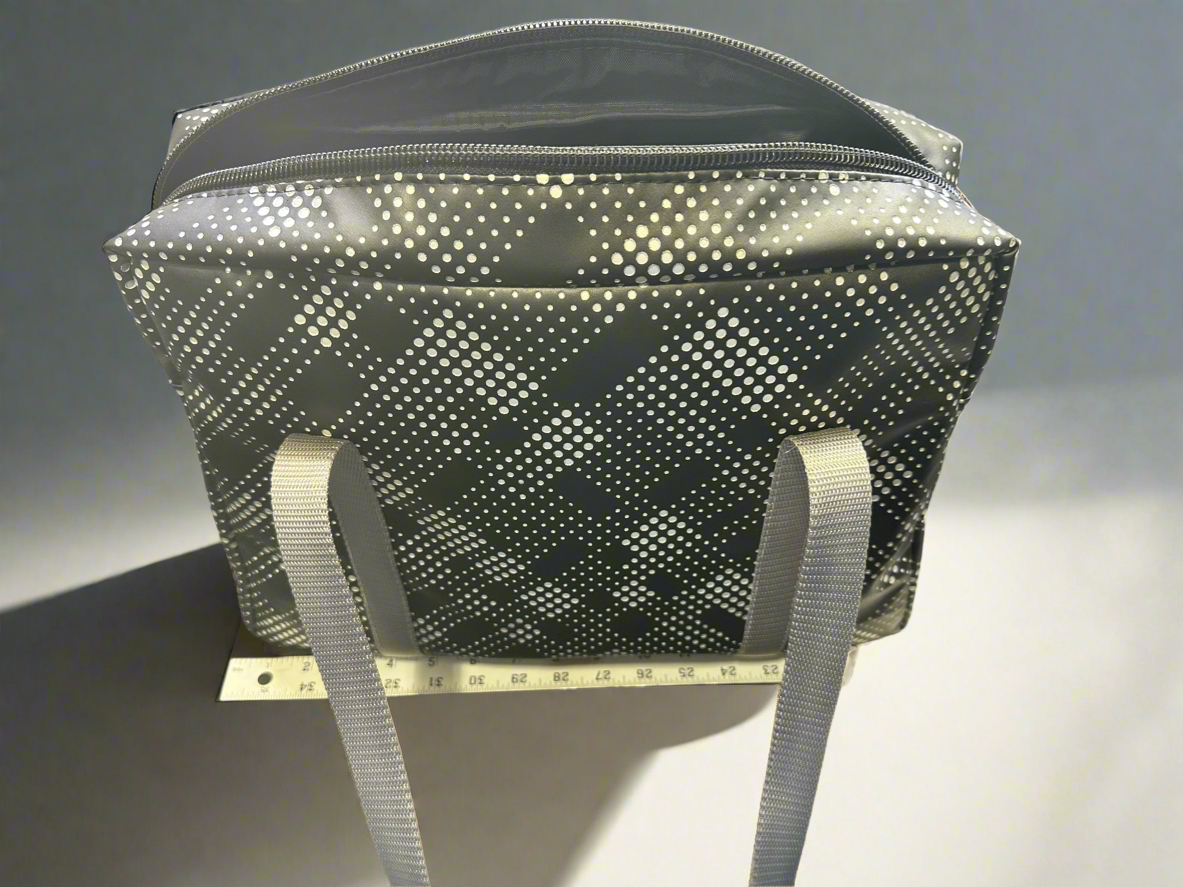 Modern Geometric Tote – Made in USA Gray Straps