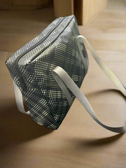 Modern Geometric Tote – Made in USA Gray Straps